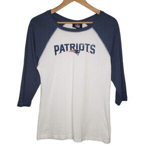 New England Patriots Raglan Shirt Women's NFL Football Sunday Wear Pats Fan L